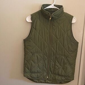 J. Crew Factory Olive Green Quilted Vest